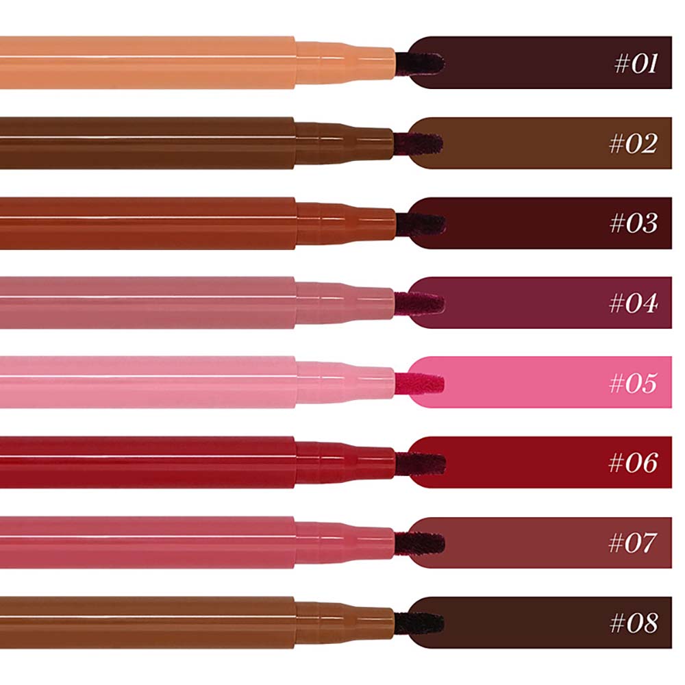 8-color Flocking Matte Liquid Lipstick Pen Cotton Tip Lip Liner Long-lasting