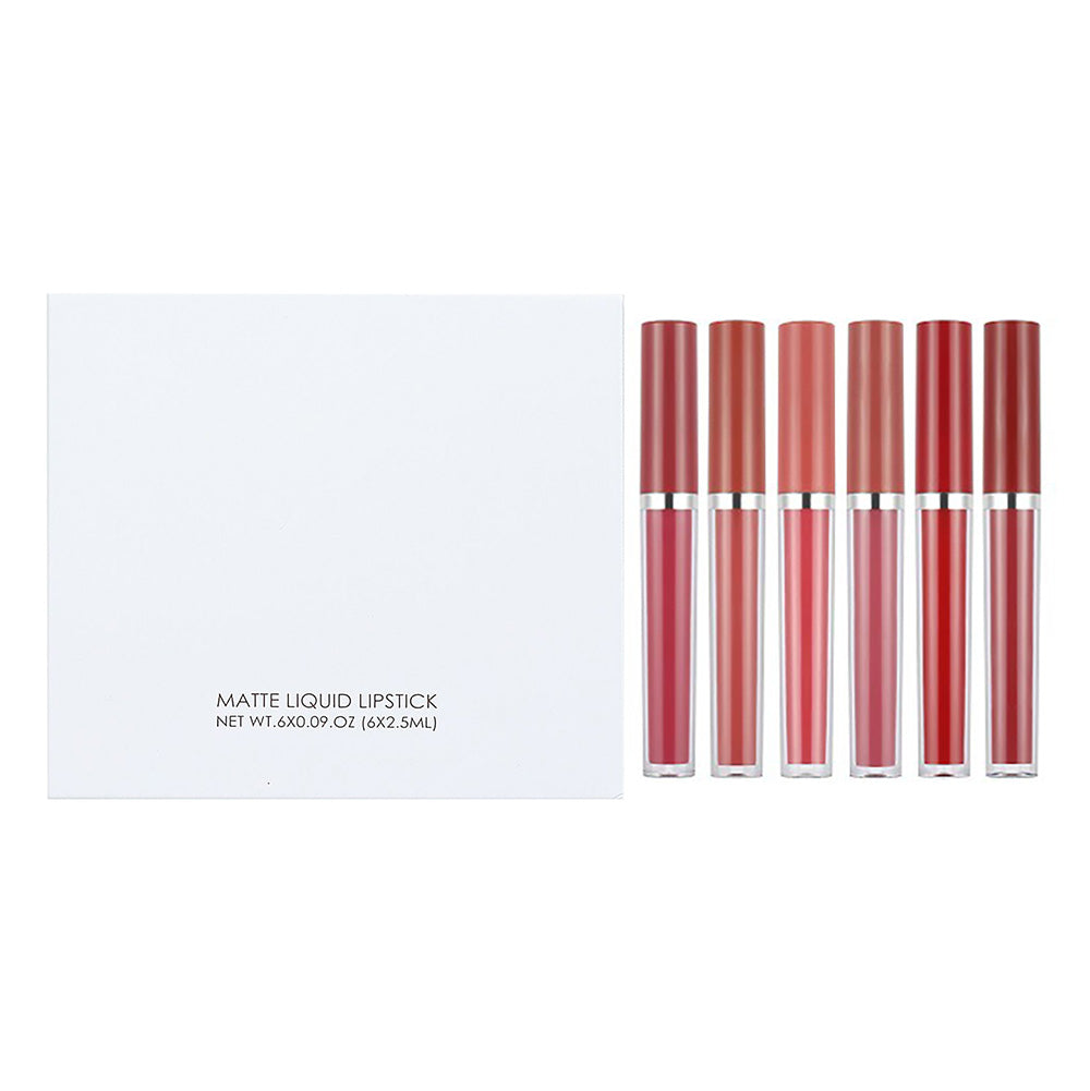 6 Pieces Matte Liquid Lipstick Set Waterproof Non-Transfer Long Lasting