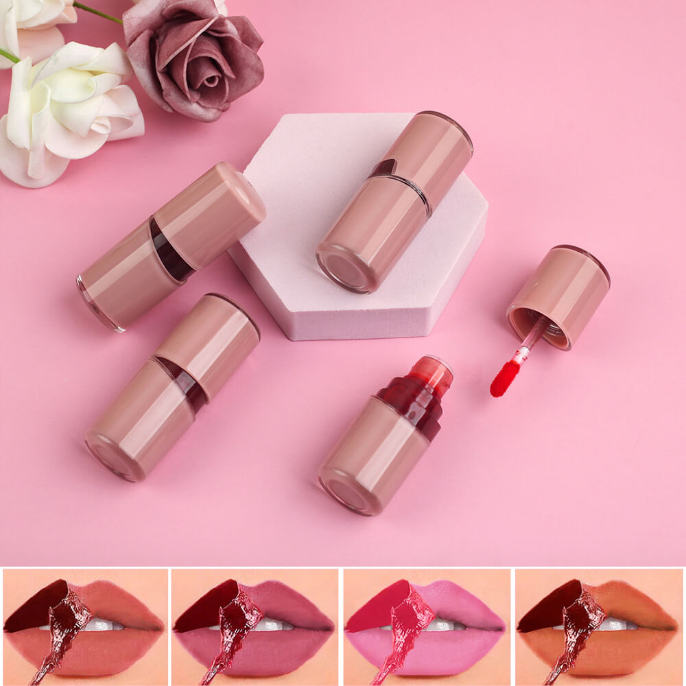 4-Color Peel-Off Lip Tint Matte Non-drying Lip Gloss with Lasting Stain