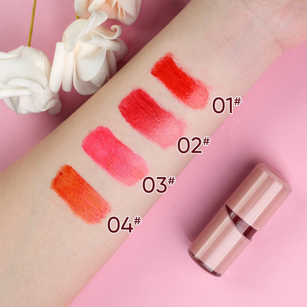4-Color Peel-Off Lip Tint Matte Non-drying Lip Gloss with Lasting Stain