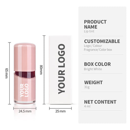 4-Color Peel-Off Lip Tint Matte Non-drying Lip Gloss with Lasting Stain