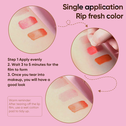 4-Color Peel-Off Lip Tint Matte Non-drying Lip Gloss with Lasting Stain