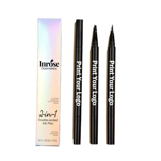 4 color liquid eyebrow pencil 2 in 1 waterproof 4D fine smooth liquid eyeliner