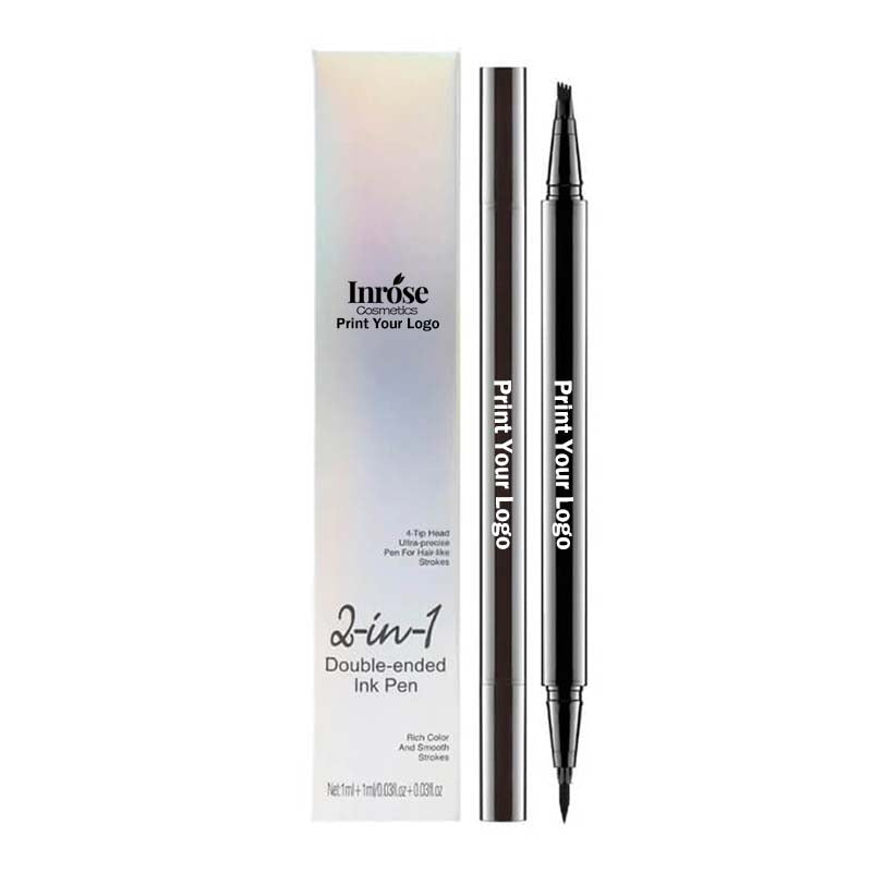 4 color 2 in 1 four-pronged 4D eyebrow pencil ultra-fine liquid eyeliner waterproof