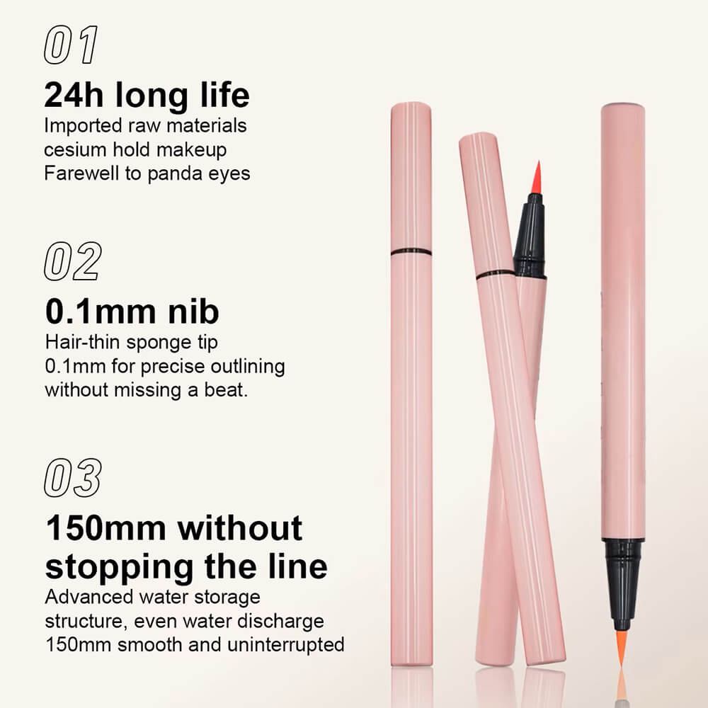24 Color Pink Liquid Eyeliner Pencil Colorful Waterproof Long Lasting