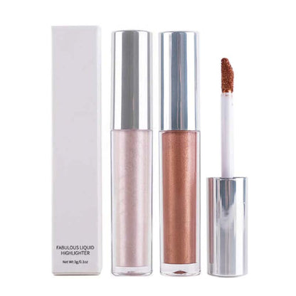 6 color liquid eyeshadow face highlighter shiny lip gloss brightening