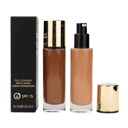 24 color liquid foundation matte SPF15 full coverage waterproof