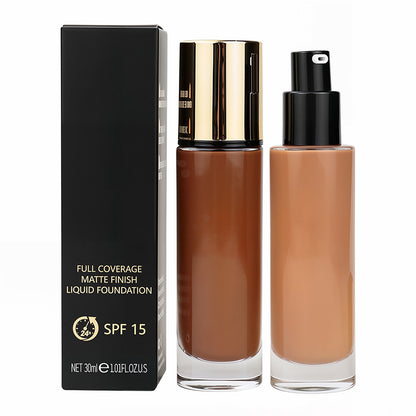 24 Color SPF15 Liquid Foundation Matte Flawless Full Coverage Waterproof
