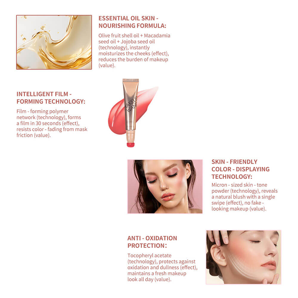 5 color liquid blush and contour brightening high pigmented skin friendly