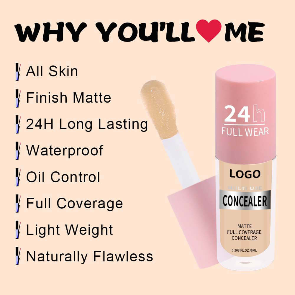 22-Shade Liquid Concealer High Coverage Acne Marks Spots Dark Circles Vegan