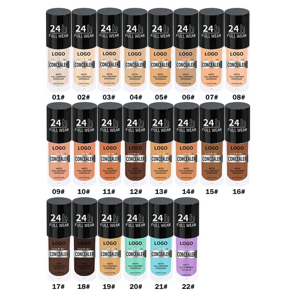 22-Shade Liquid Concealer High Coverage Acne Marks Spots Dark Circles Vegan