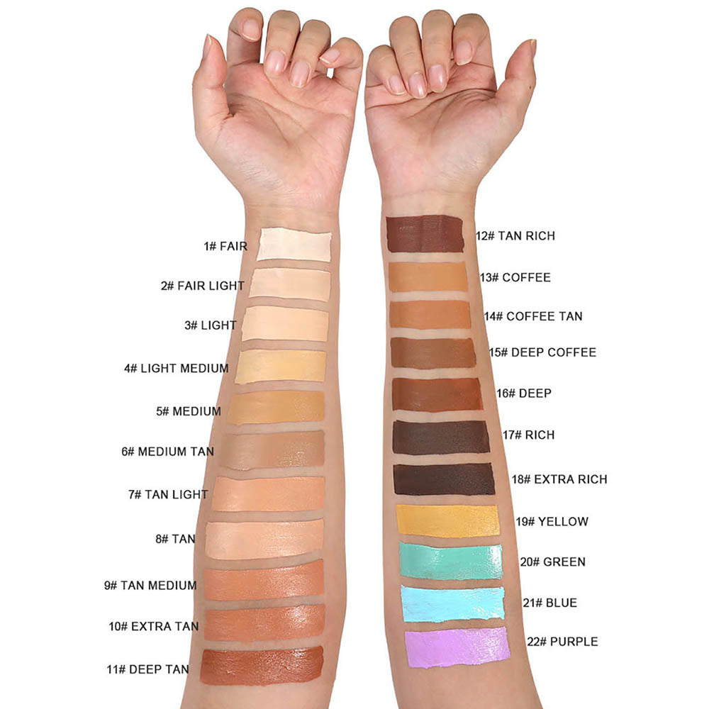 22-Shade Liquid Concealer High Coverage Acne Marks Spots Dark Circles Vegan