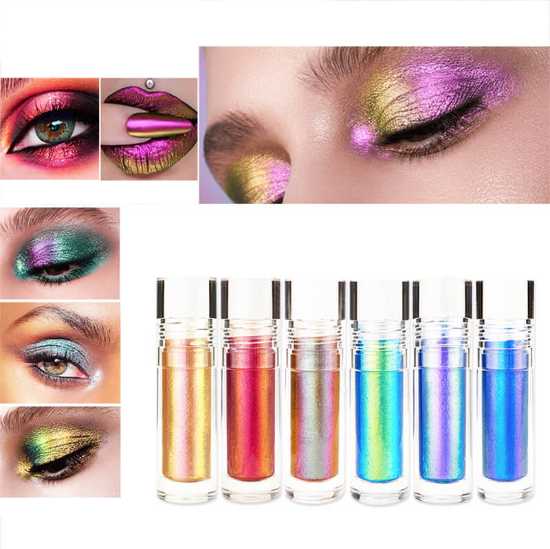 6 color chameleon liquid eyeshadow highlighter shining lipstick