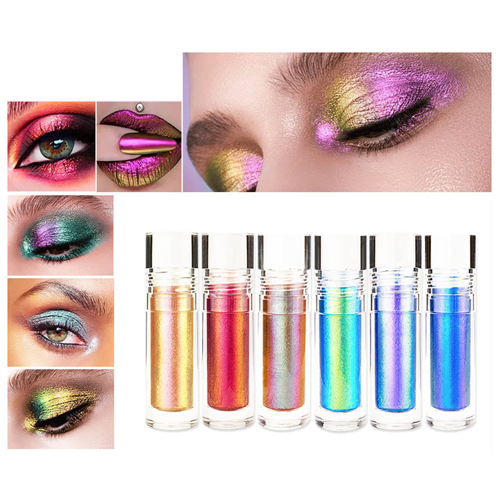 6 Color Chameleon Liquid Eyeshadow Metallic Highlighter Holographic Lipstick