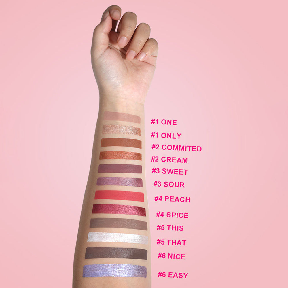 6-Color Liquid Eyeshadow Matte & Shimmer Waterproof Long-Lasting Vegan