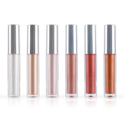 6 color liquid eyeshadow face highlighter shiny lip gloss brightening