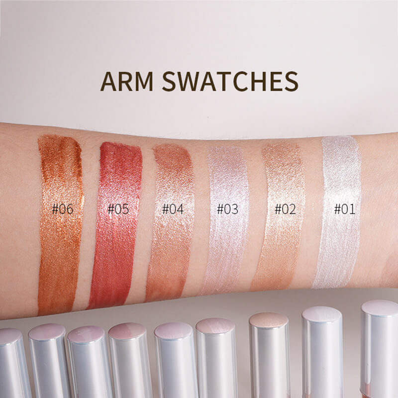 6 color liquid eyeshadow face highlighter shiny lip gloss brightening