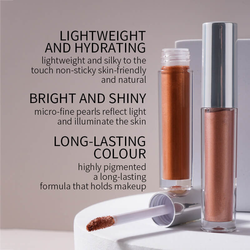6 color liquid eyeshadow face highlighter shiny lip gloss brightening