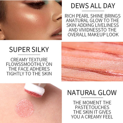 6 color liquid highlighter makeup highlight pearlescent glitter