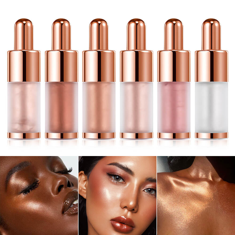 6-Color Liquid Highlighter Ulta-Shimmer Pearlescent Face Body Clavicle Brightener