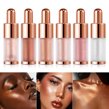 6-Color Liquid Highlighter Ulta-Shimmer Pearlescent Face Body Clavicle Brightener