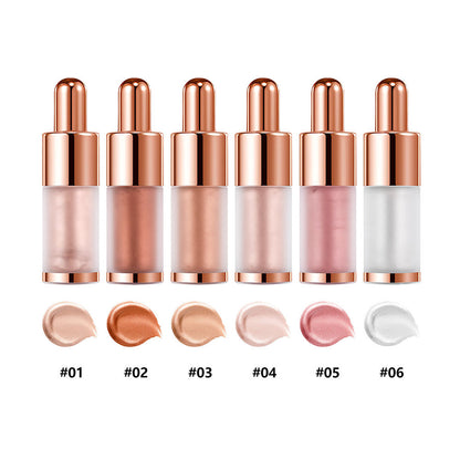 6-Color Liquid Highlighter Ulta-Shimmer Pearlescent Face Body Clavicle Brightener