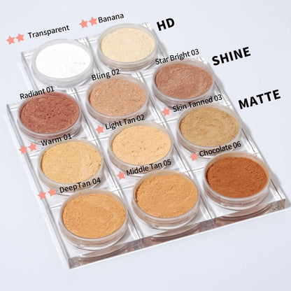 11 color setting powder loose matte finished powder oil control vegan