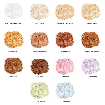 14-Shade Loose Setting Powder With Puff Oil-Control Long-Lasting Waterproof