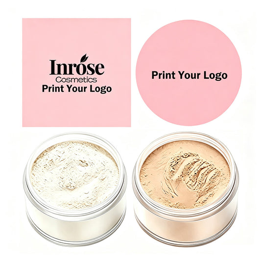 Poudre libre fixante rose matifiante, 6 teintes, avec houppette. 