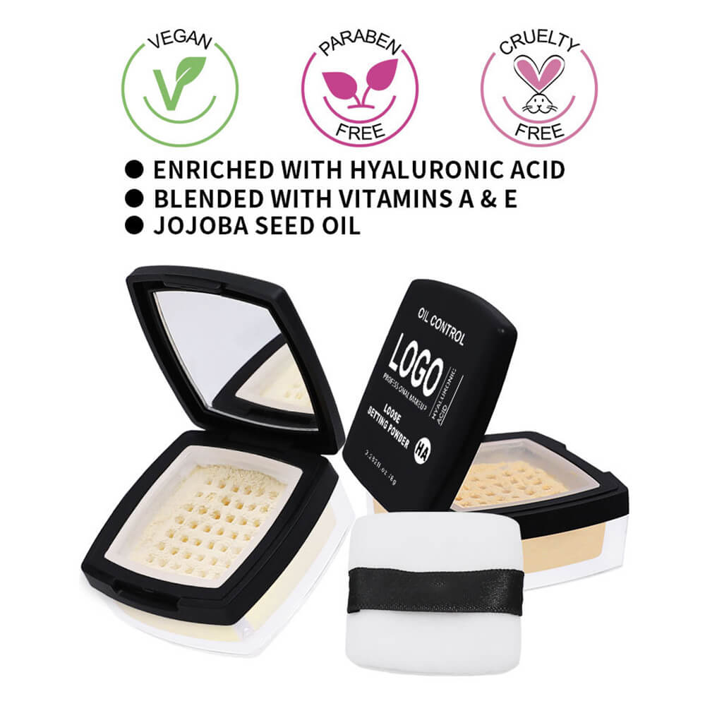 14-Shade Loose Setting Powder With Puff Matte Oil-Control Long-Lasting Waterproof