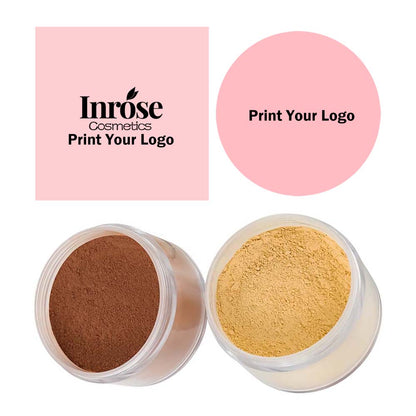 Poudre libre fixante rose matifiante, 6 teintes, avec houppette. 