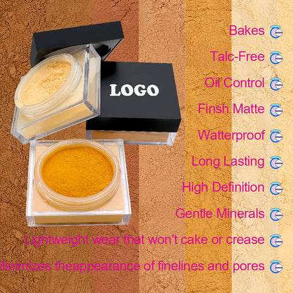 14-Shade Setting Loose Powder With Puff Long-Lasting Waterproof Oil-Control