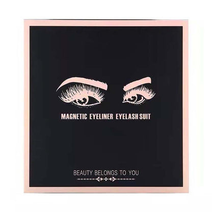3D magnetic eyelash kit mink false eyelash eyeliner tweezer set natural