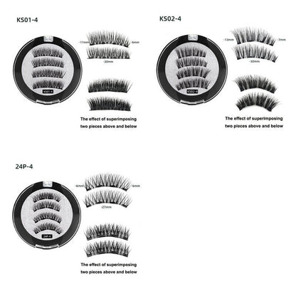 Magnetic false eyelash quantum magnet 3d dense glue-free lash