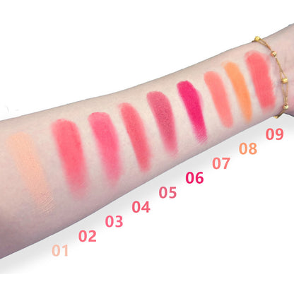 9 Color Blush Palette Cheek Brighten Powder High Pigmented Waterproof