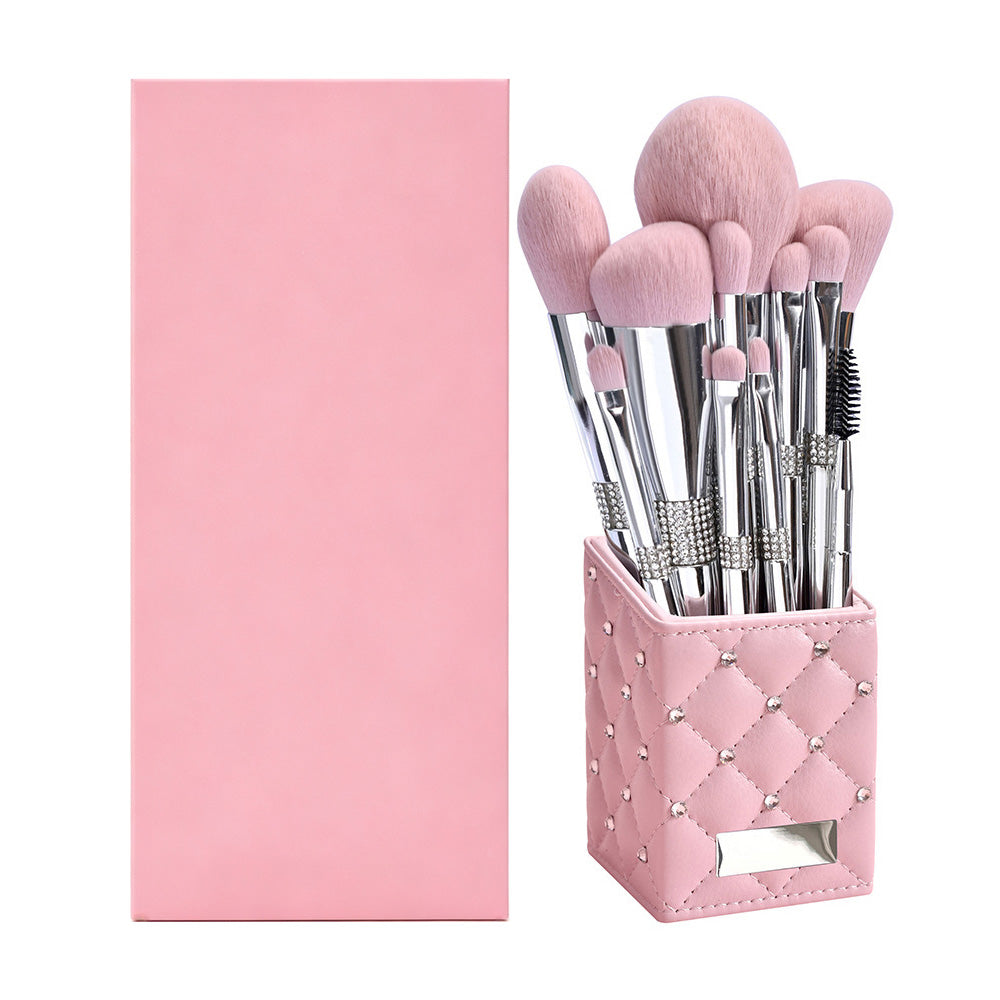 11-Piece Rhinestones Makeup Brush Set High-End Soft Bristles Beauty Tools