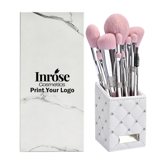 11-Piece Rhinestones Makeup Brush Set High-End Soft Bristles Beauty Tools