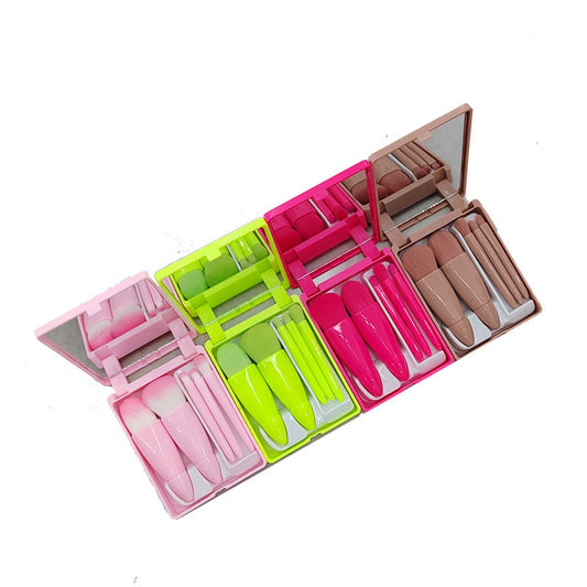 5 pcs makeup brush with mirror eyeshadow foundation powder brushes