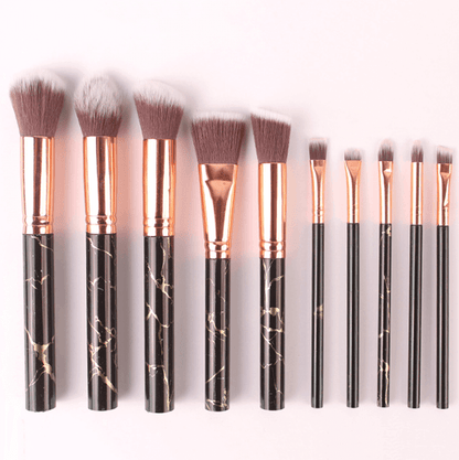 10 pcs makeup brush set bucket marble brushes soft skin friendly