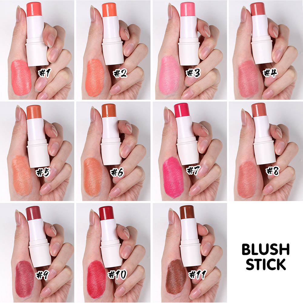 11 Color Blush Stick Blusher Cream Long Lasting Multi-Use Waterproof Vegan