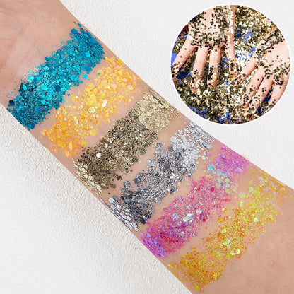 24 color glitter gel highlight powder face body mermaid sequin adhesive-free