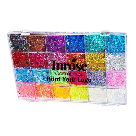 24 color glitter gel highlight powder face body mermaid sequin adhesive-free