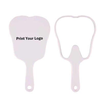 6 color makeup mirror cute teeth handle mirror advertising dental handheld 16*8.5cm