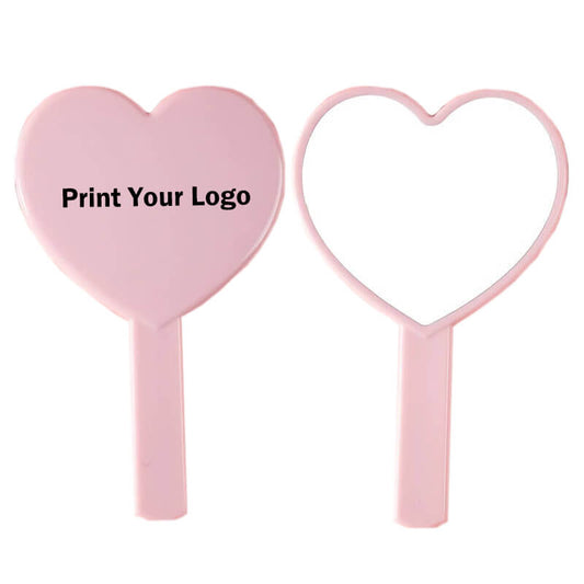 4 color heart-shaped makeup mirror love handheld portable handle mirror 16*10.5cm