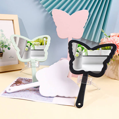 4 color butterfly-shaped handheld makeup mirror portable HD small mirror 20*14cm