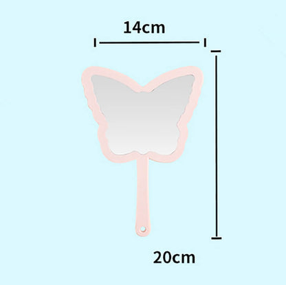 4 color butterfly-shaped handheld makeup mirror portable HD small mirror 20*14cm