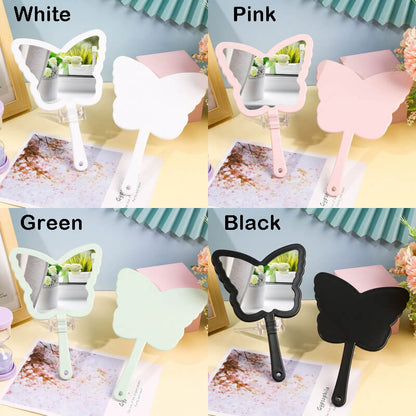 4 color butterfly-shaped handheld makeup mirror portable HD small mirror 20*14cm