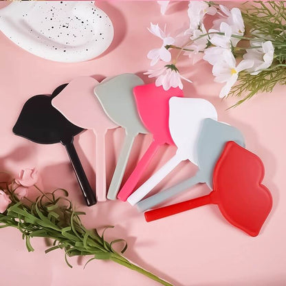 7 color lip shape makeup mirror handheld portable handle mirror 16*12cm