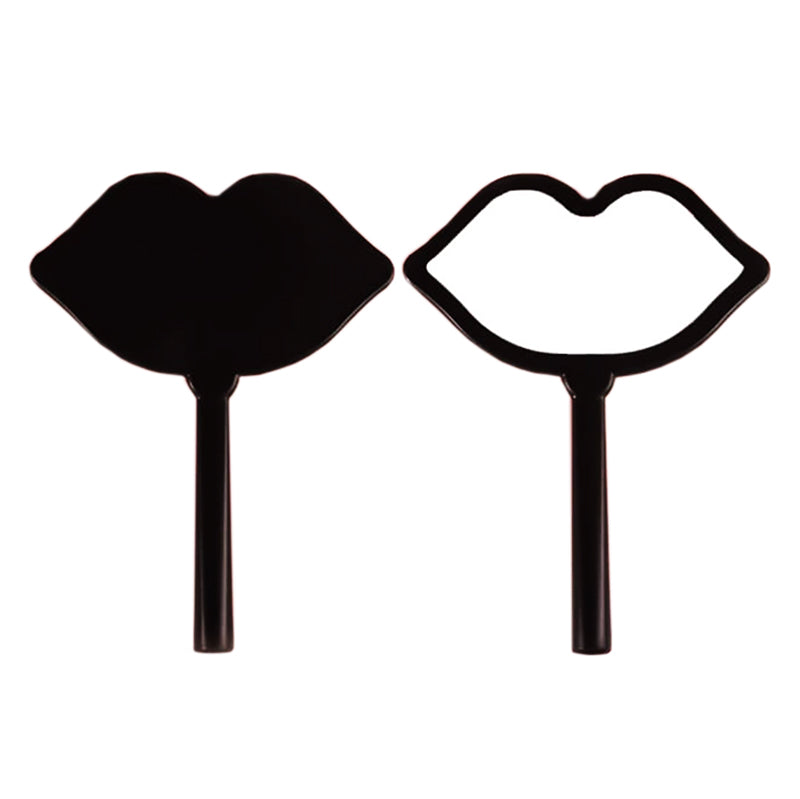 7 color lip shape makeup mirror handheld portable handle mirror 16*12cm