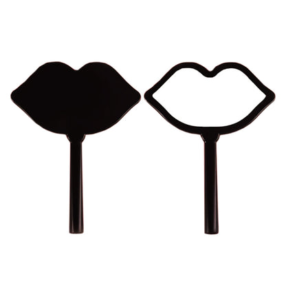 7 color lip shape makeup mirror handheld portable handle mirror 16*12cm